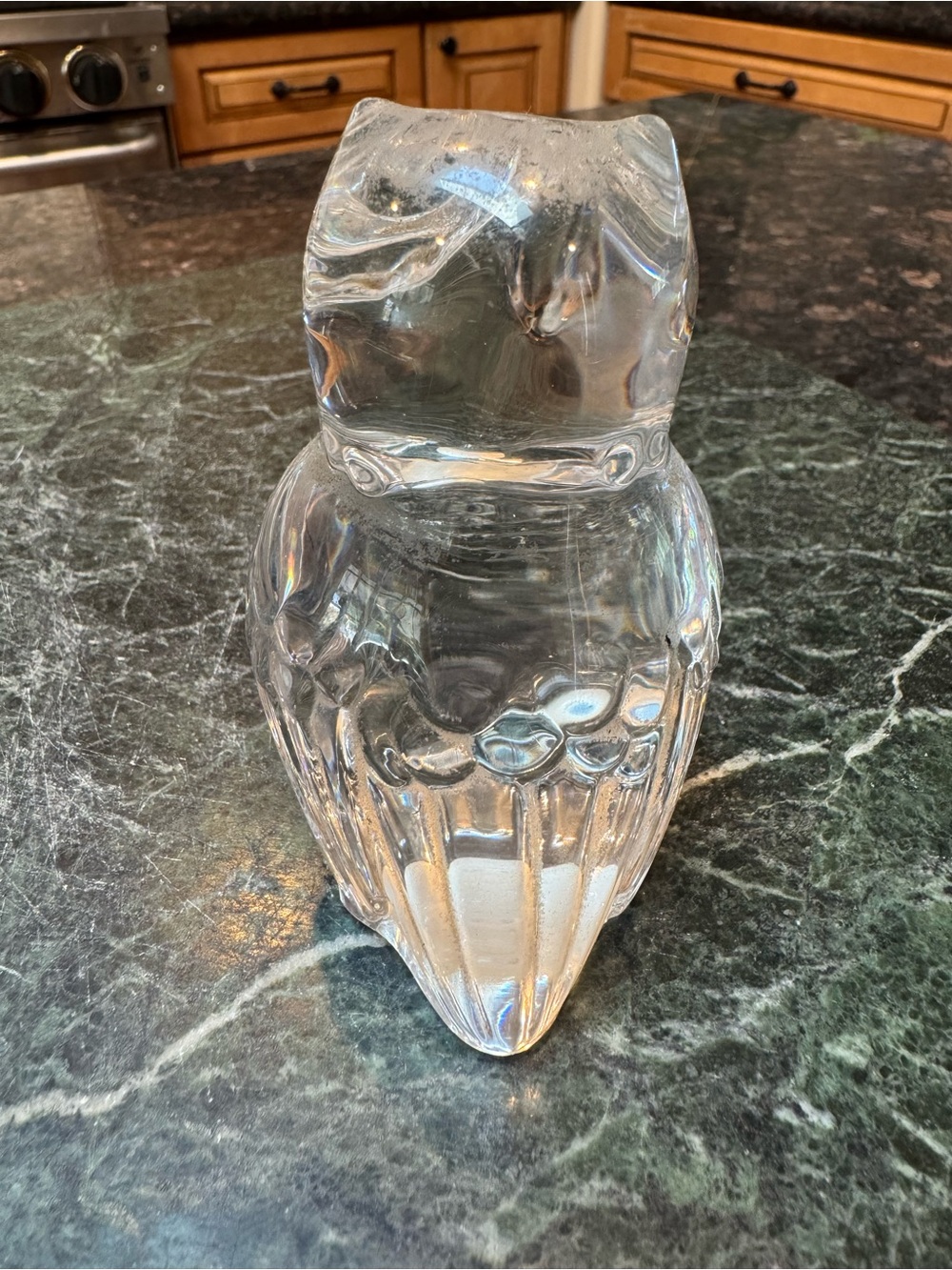 Clear Glass Owl Figurine - Picture 2 of 2